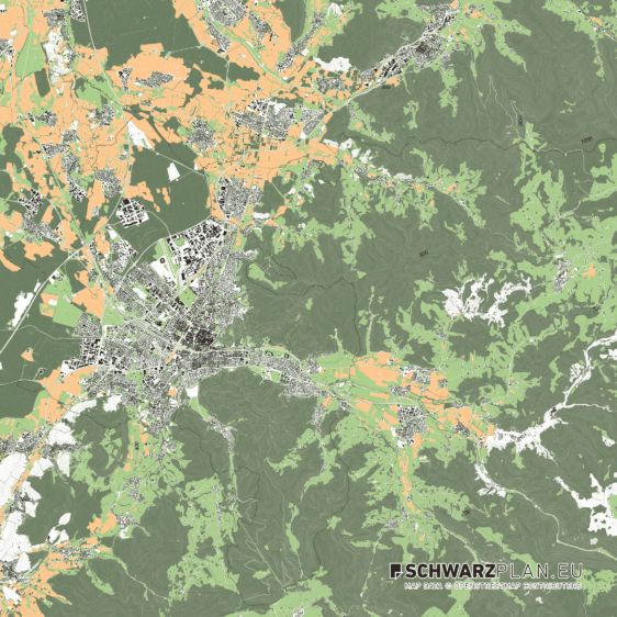 Lageplan von Freiburg im Breisgau