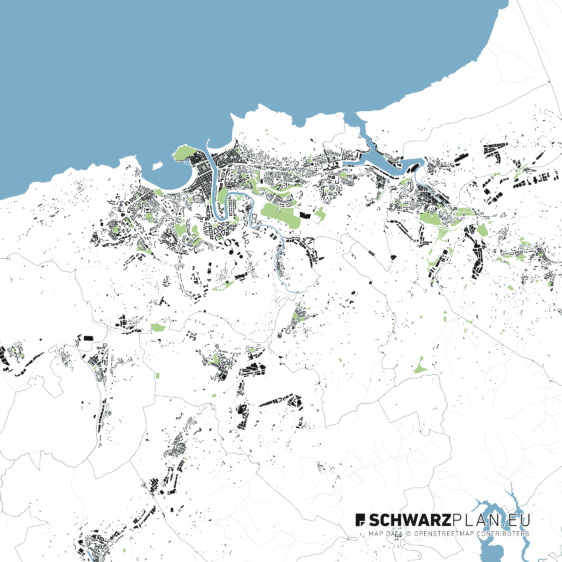 Schwarzplan & Lageplan von San Sebastian