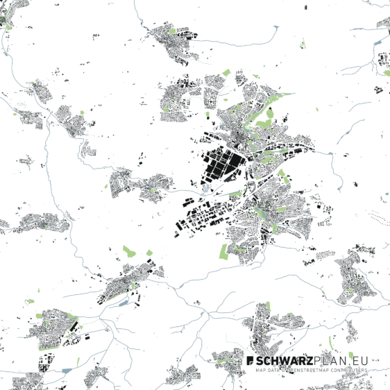 Schwarzplan von Sindelfingen - Böblingen