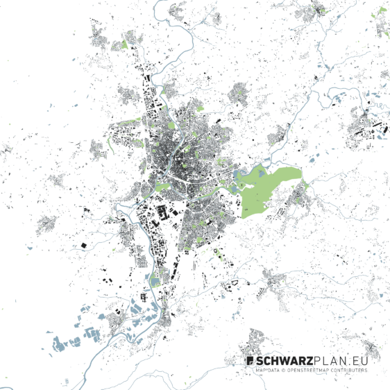 Schwarzplan von Le Mans