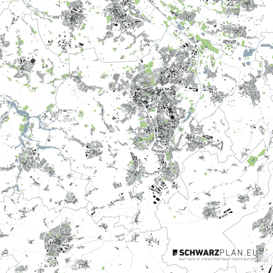 Schwarzplan von Mönchengladbach