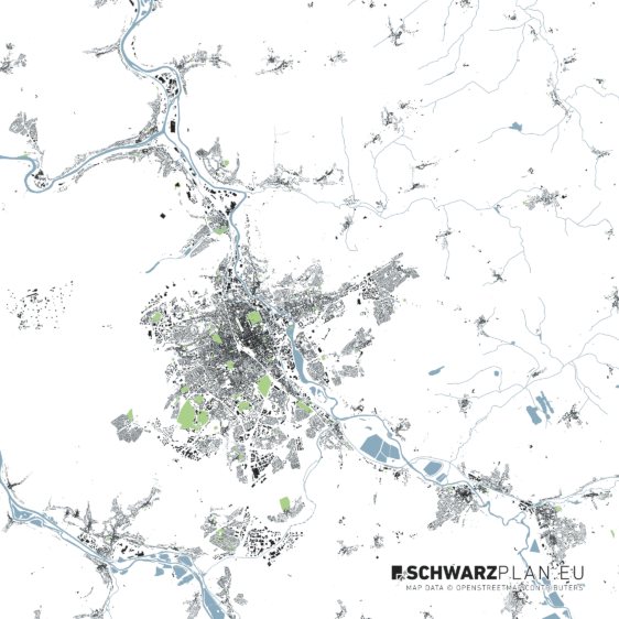 Schwarzplan von Nancy