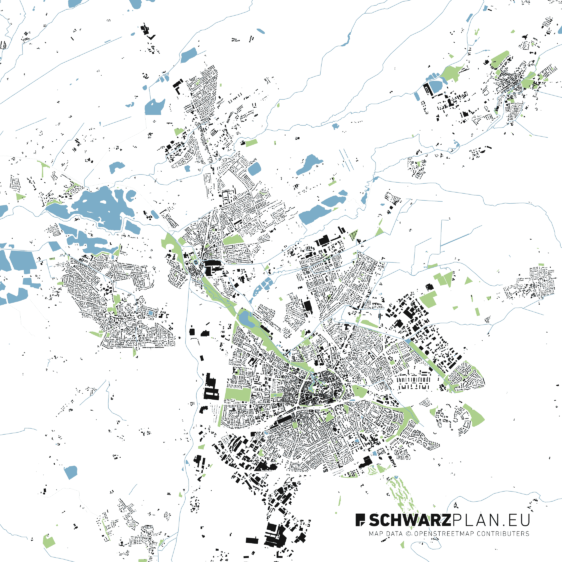 Schwarzplan von Paderborn