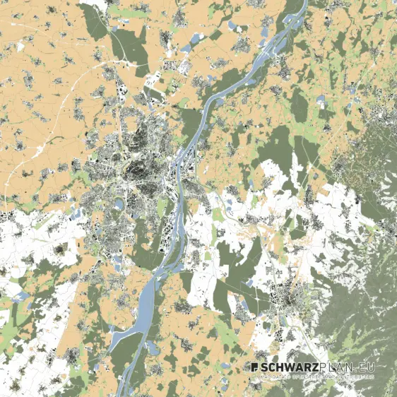 Lageplan von Straßburg und Offenburg