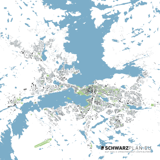 Schwarzplan von Tampere