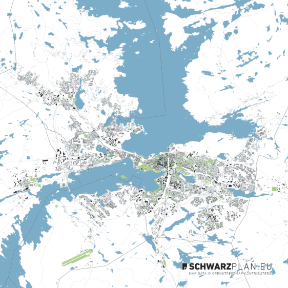 Schwarzplan von Tampere