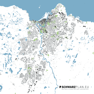Schwarzplan von Trondheim