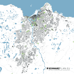 Schwarzplan von Trondheim