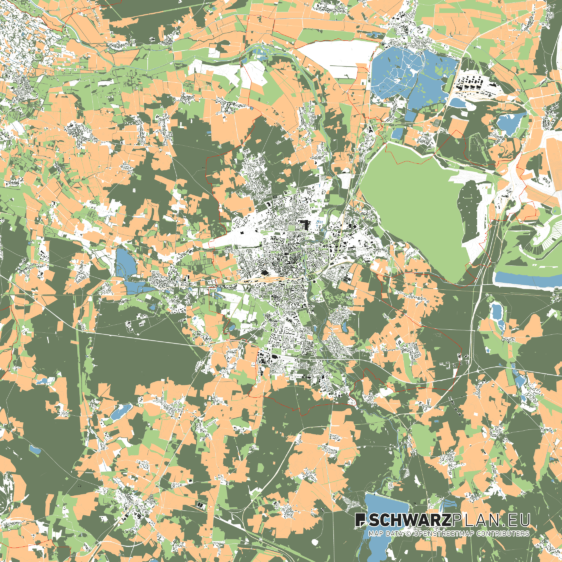 Lageplan von Cottbus