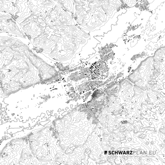 Schwarzplan von Landshut