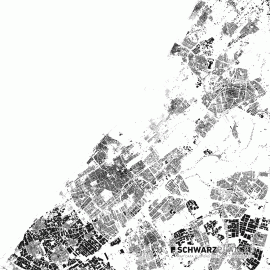 Schwarzplan von Den Haag, Delft und Leiden