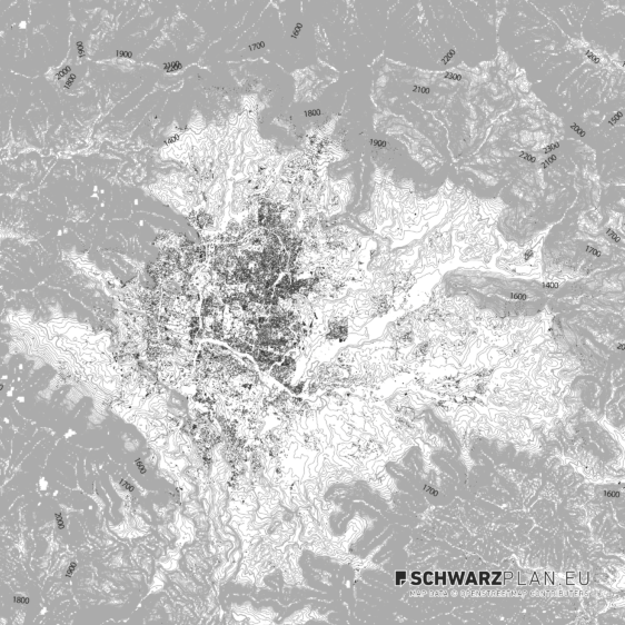 Schwarzplan von Kathmandu
