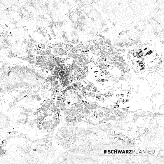 Schwarzplan von Krakau
