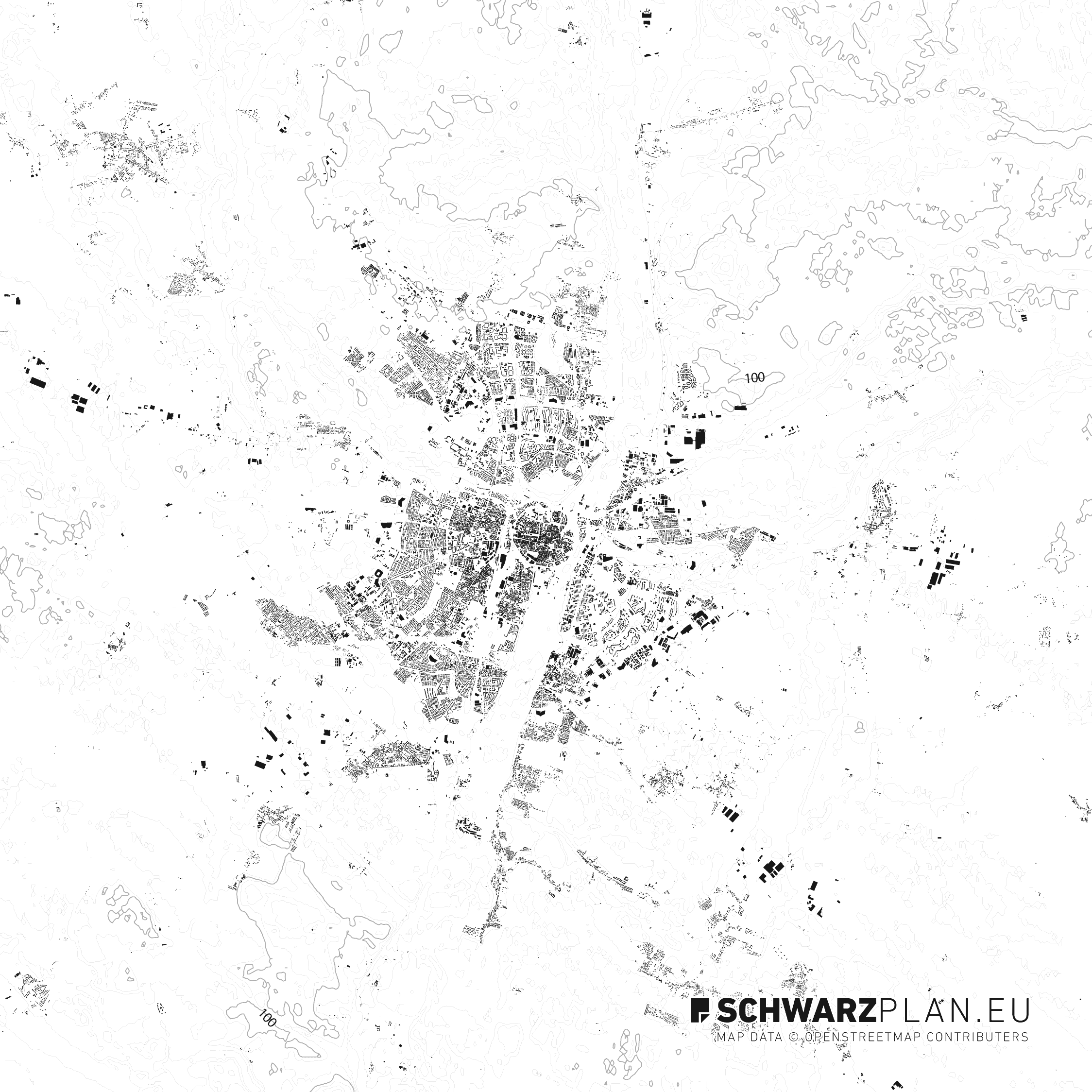 Figure Ground Plan of Poznań