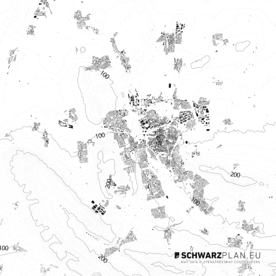 Schwarzplan von Hildesheim
