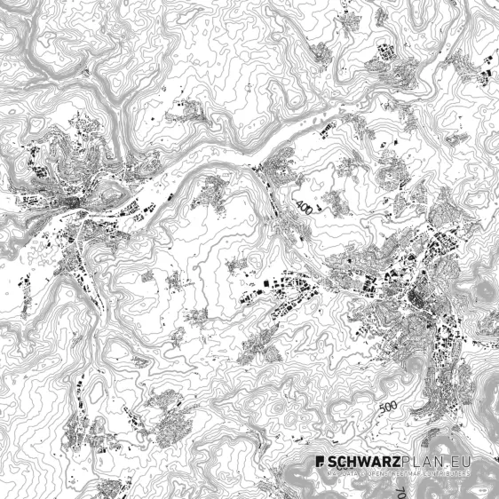 Figure Ground Plan of Tübingen and Reutlingen