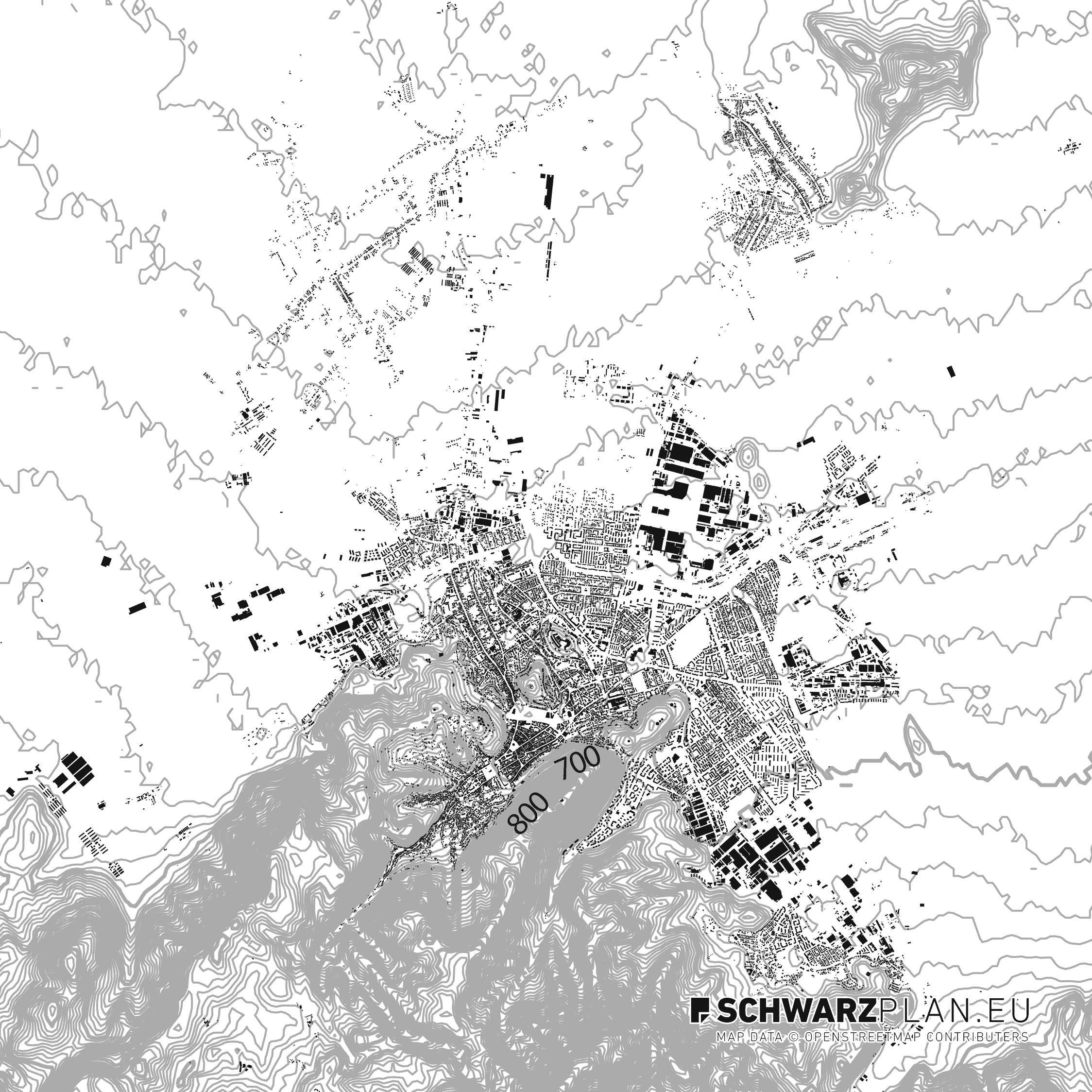 Figure ground plan of Brasov in Romania