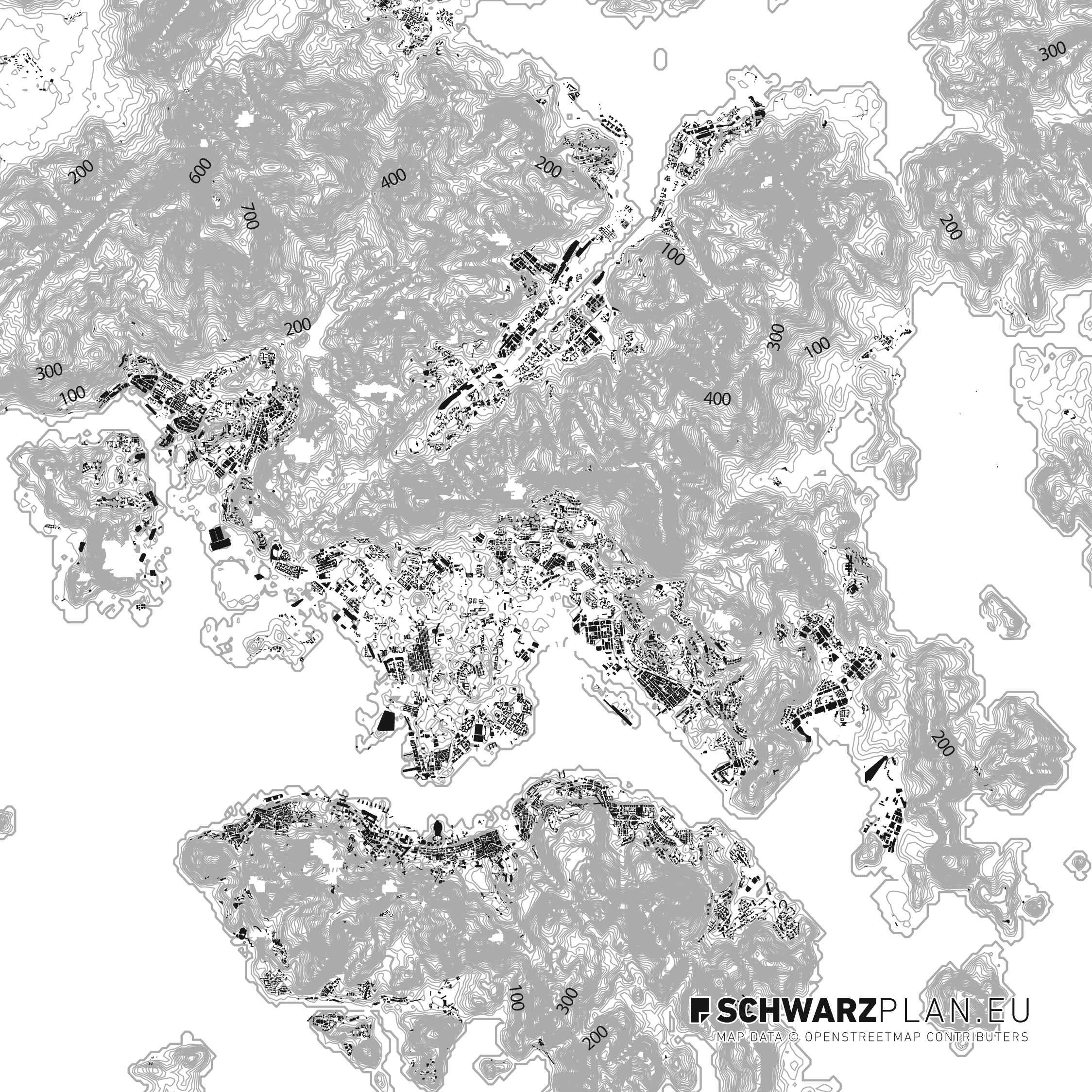 Figure ground plan of Hong Kong