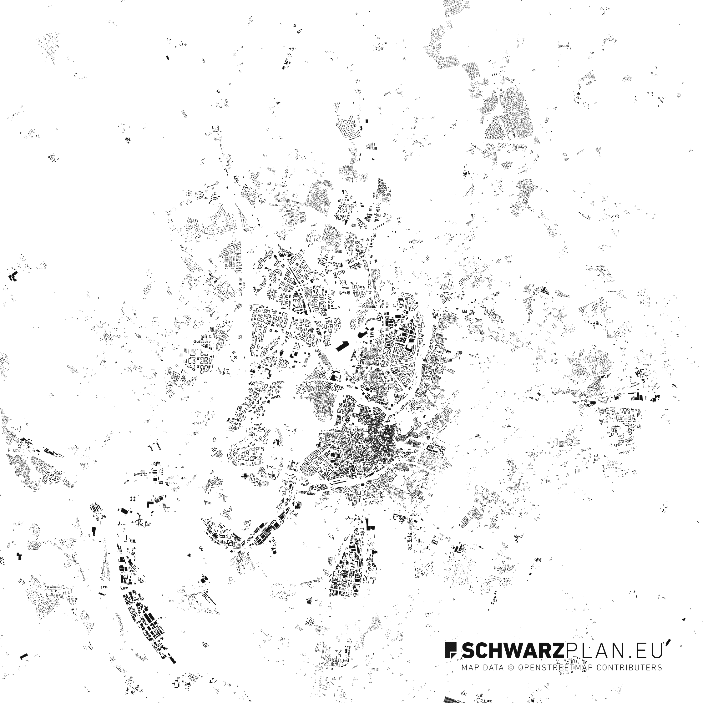 Figure ground plan of Vilnius