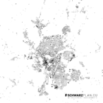 Schwarzplan von Cambridge in England