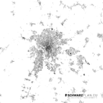 Schwarzplan von Dijon in Frankreich