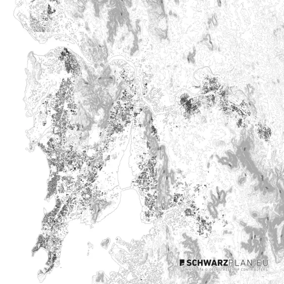 Figure ground plan of Mumbai in India