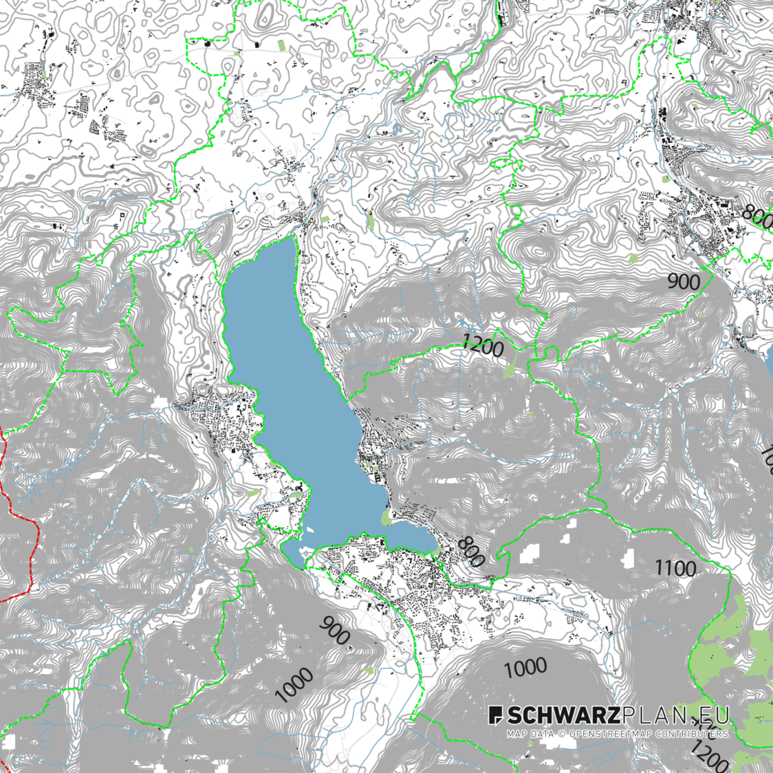 Schwarzplan & Lageplan von Tegernsee zum Download als PDF, DWG Plan