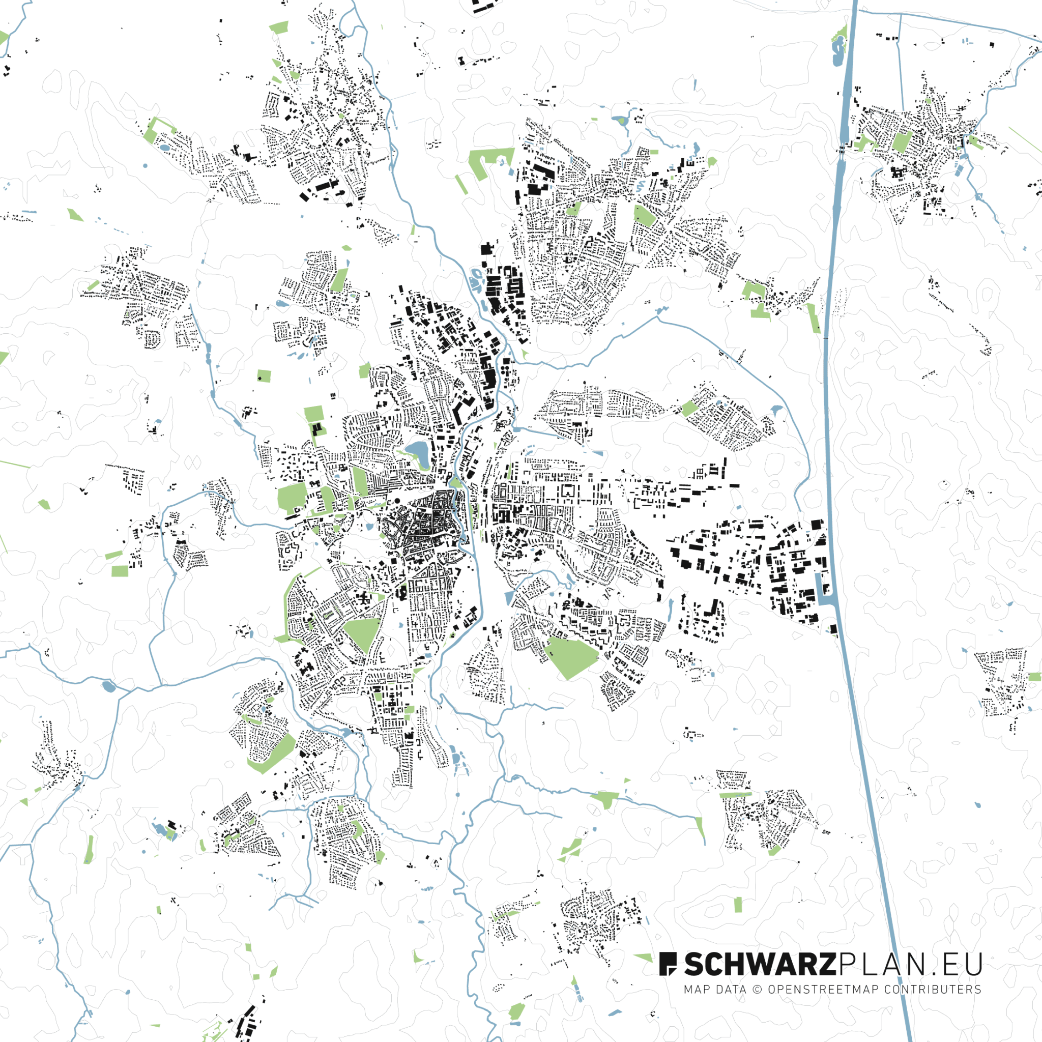 Lageplan & Schwarzplan von Lüneburg zum Download als PDF, DXF Plan, 1: ...