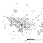 Schwarzplan von Glasgow in Schottland