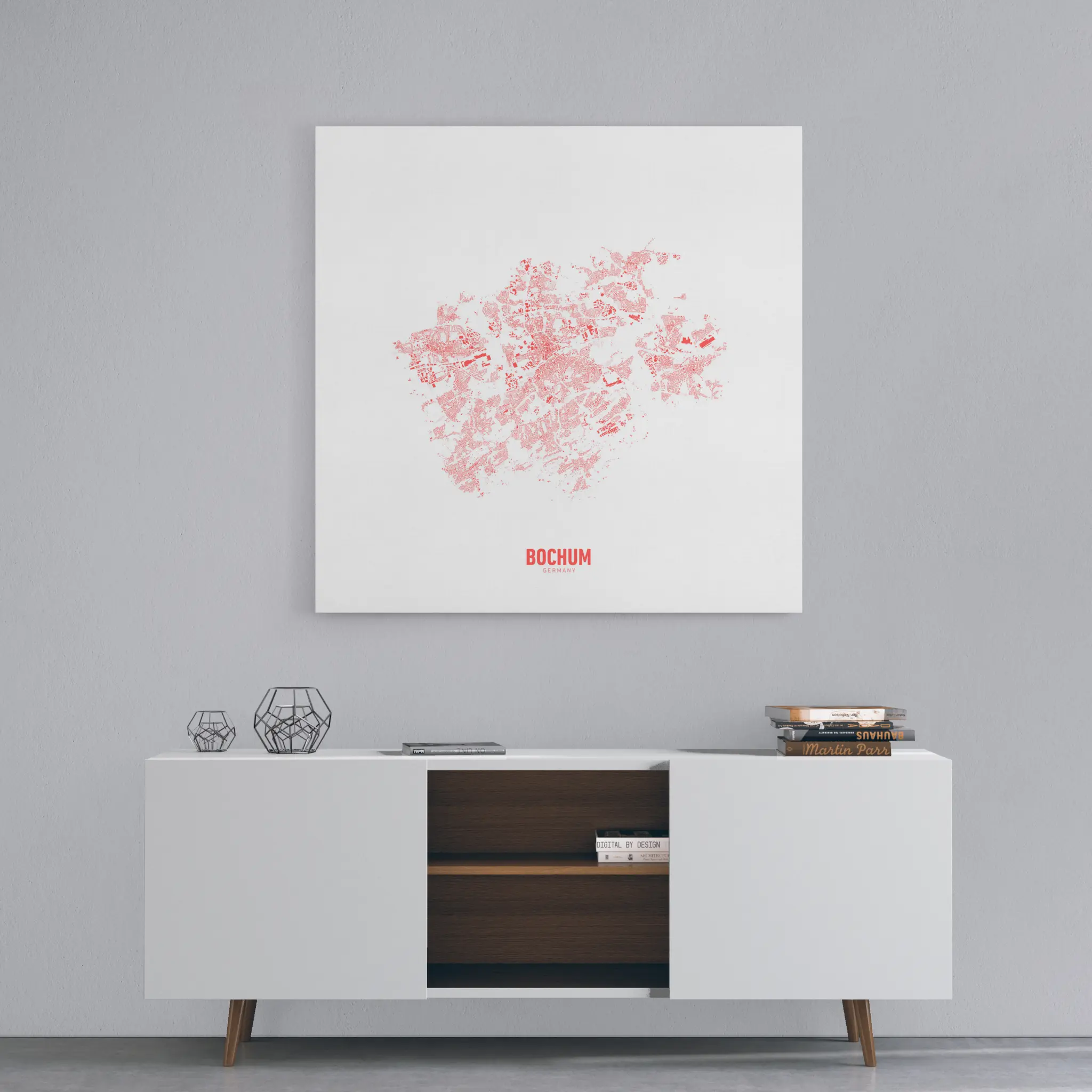 Minimalistischer Stadtplan von Bochum