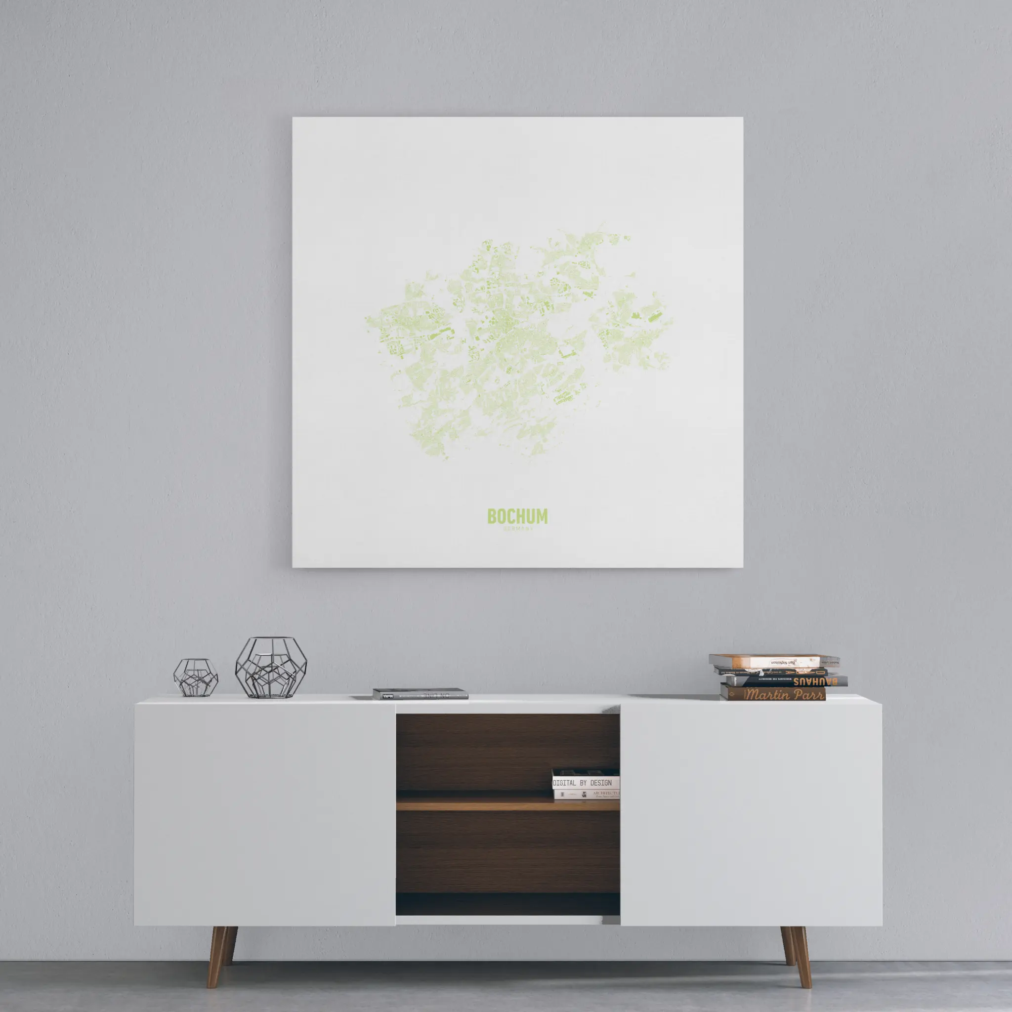 Minimalistischer Stadtplan von Bochum