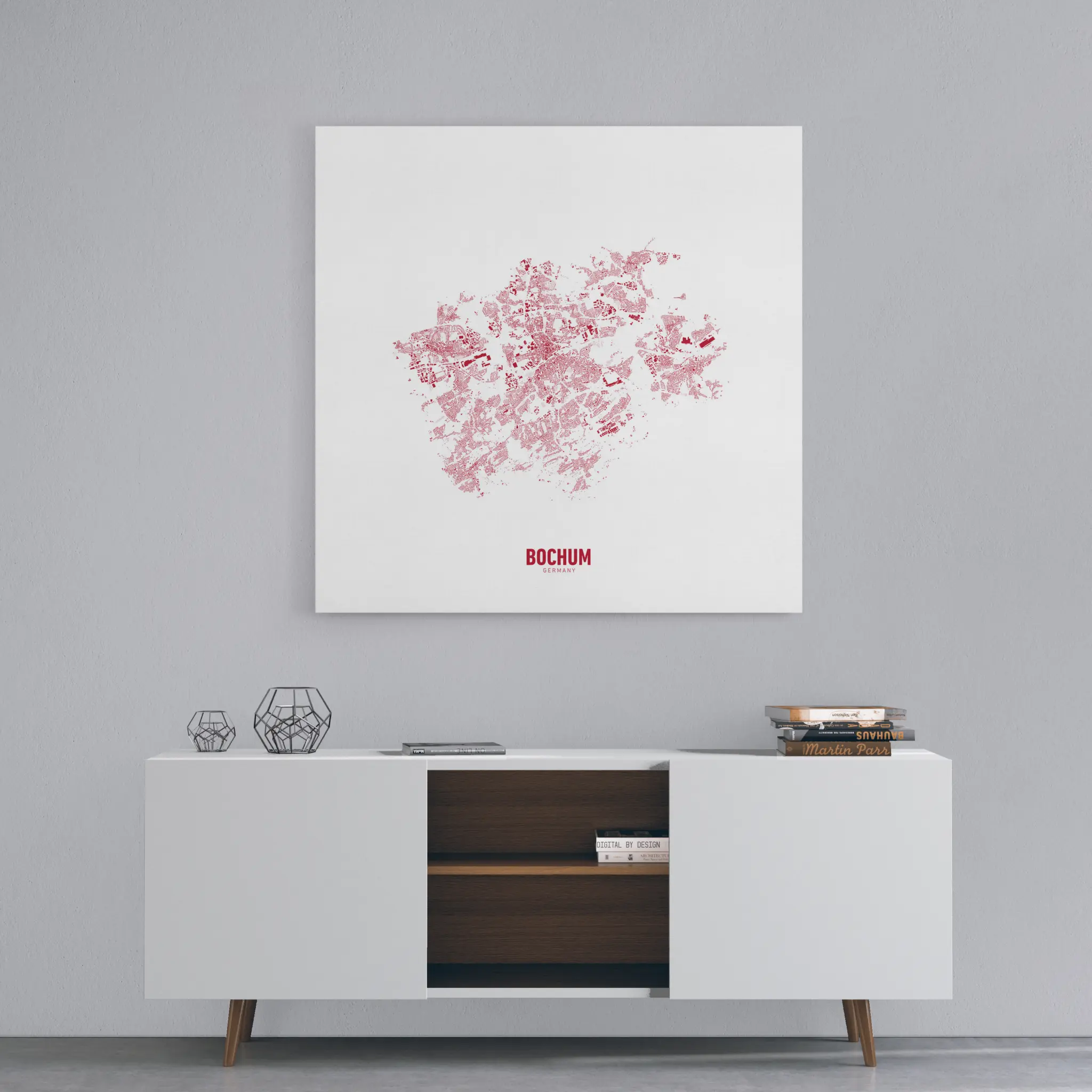 Minimalistischer Stadtplan von Bochum
