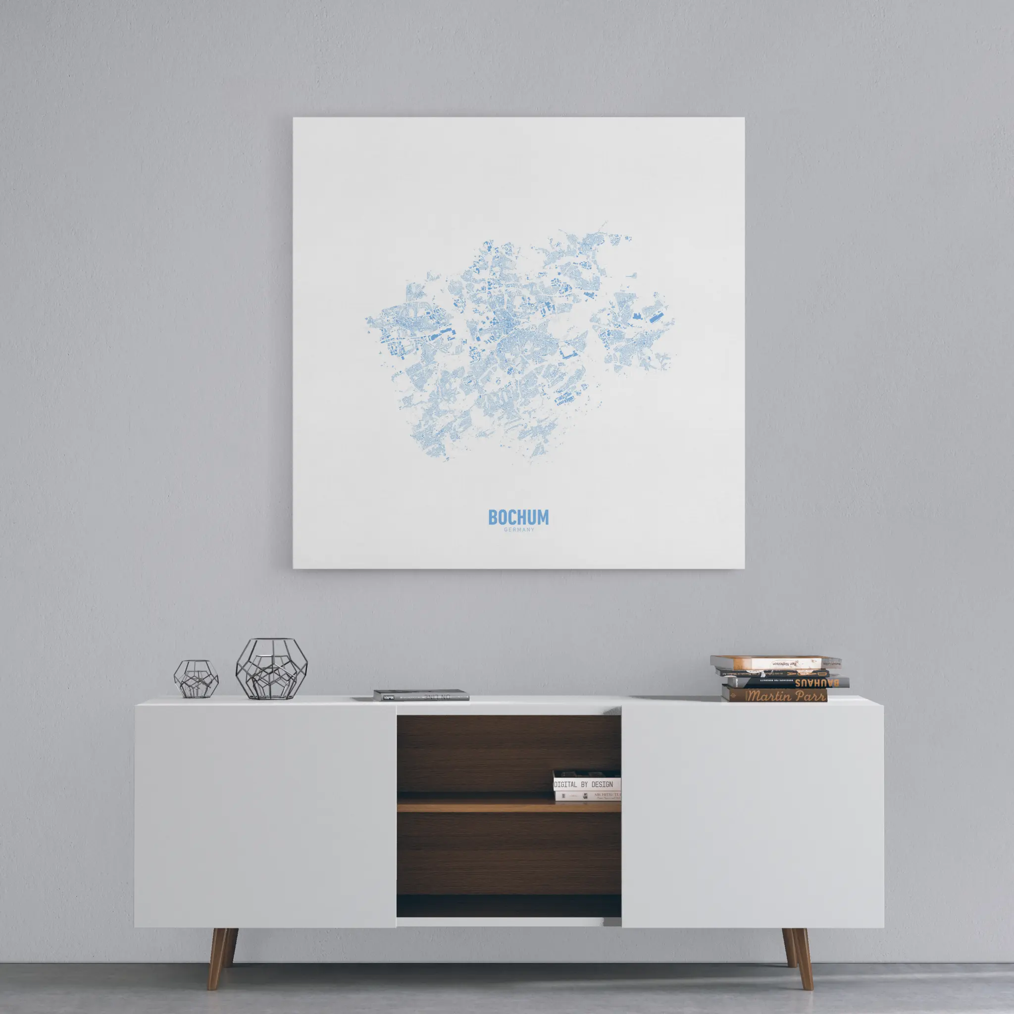 Minimalistischer Stadtplan von Bochum