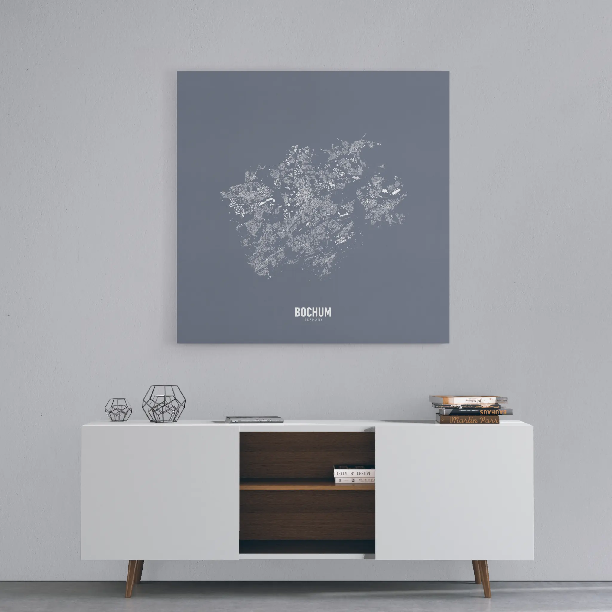 Minimalistischer Stadtplan von Bochum