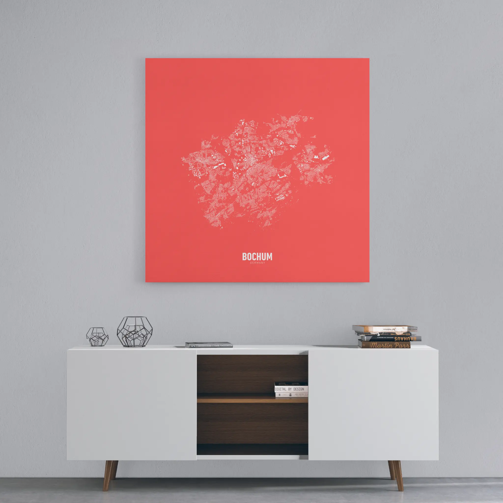 Minimalistischer Stadtplan von Bochum