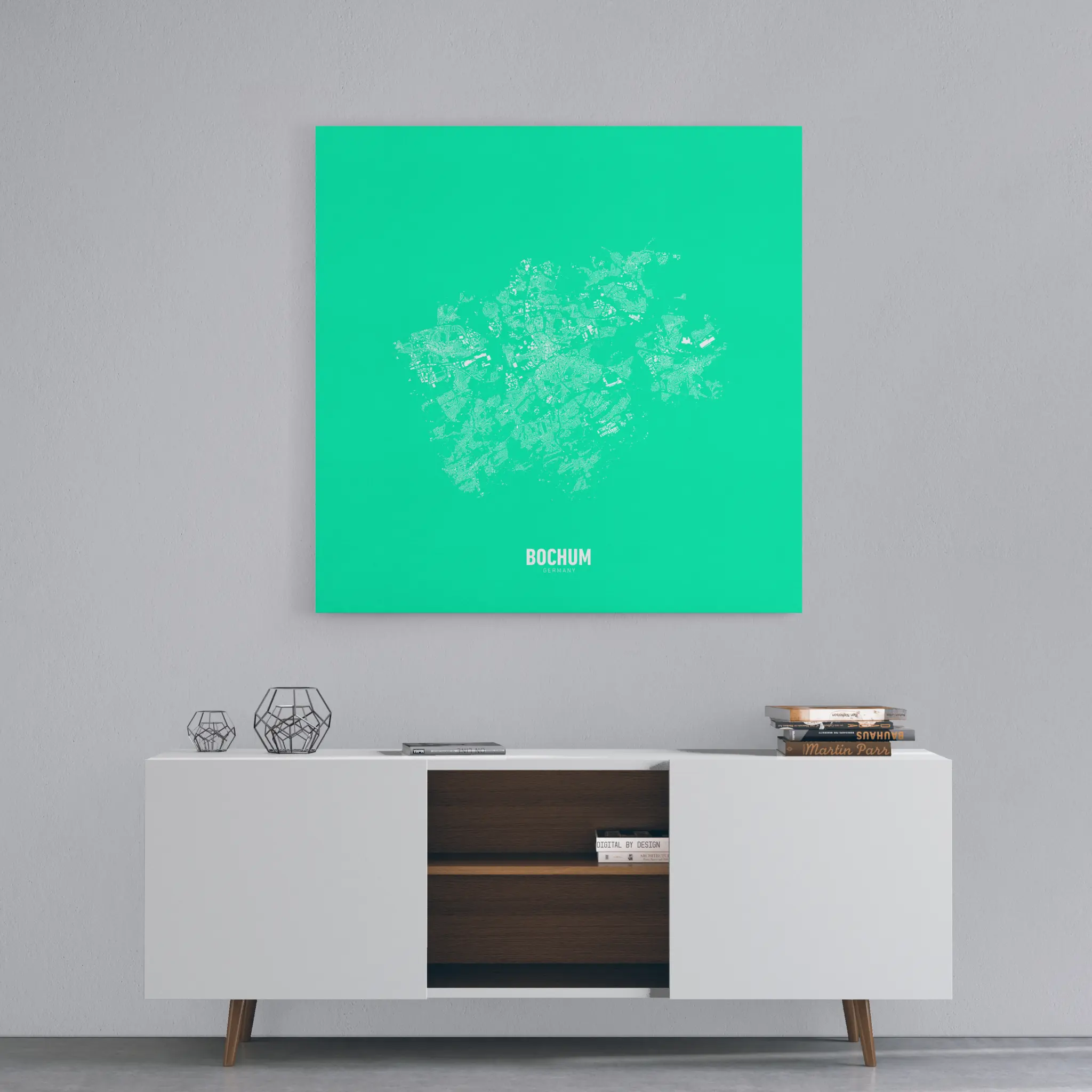 Minimalistischer Stadtplan von Bochum