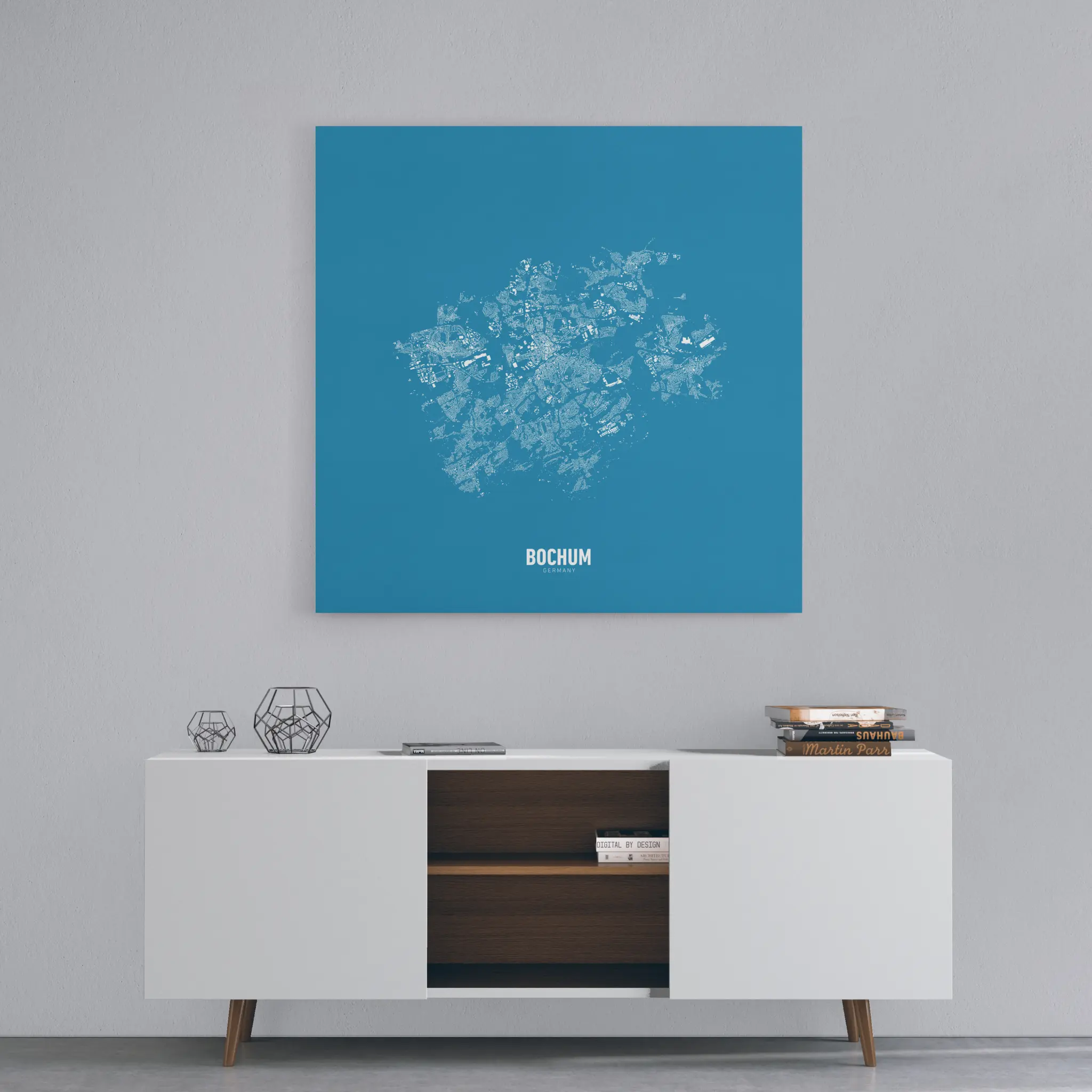 Minimalistischer Stadtplan von Bochum