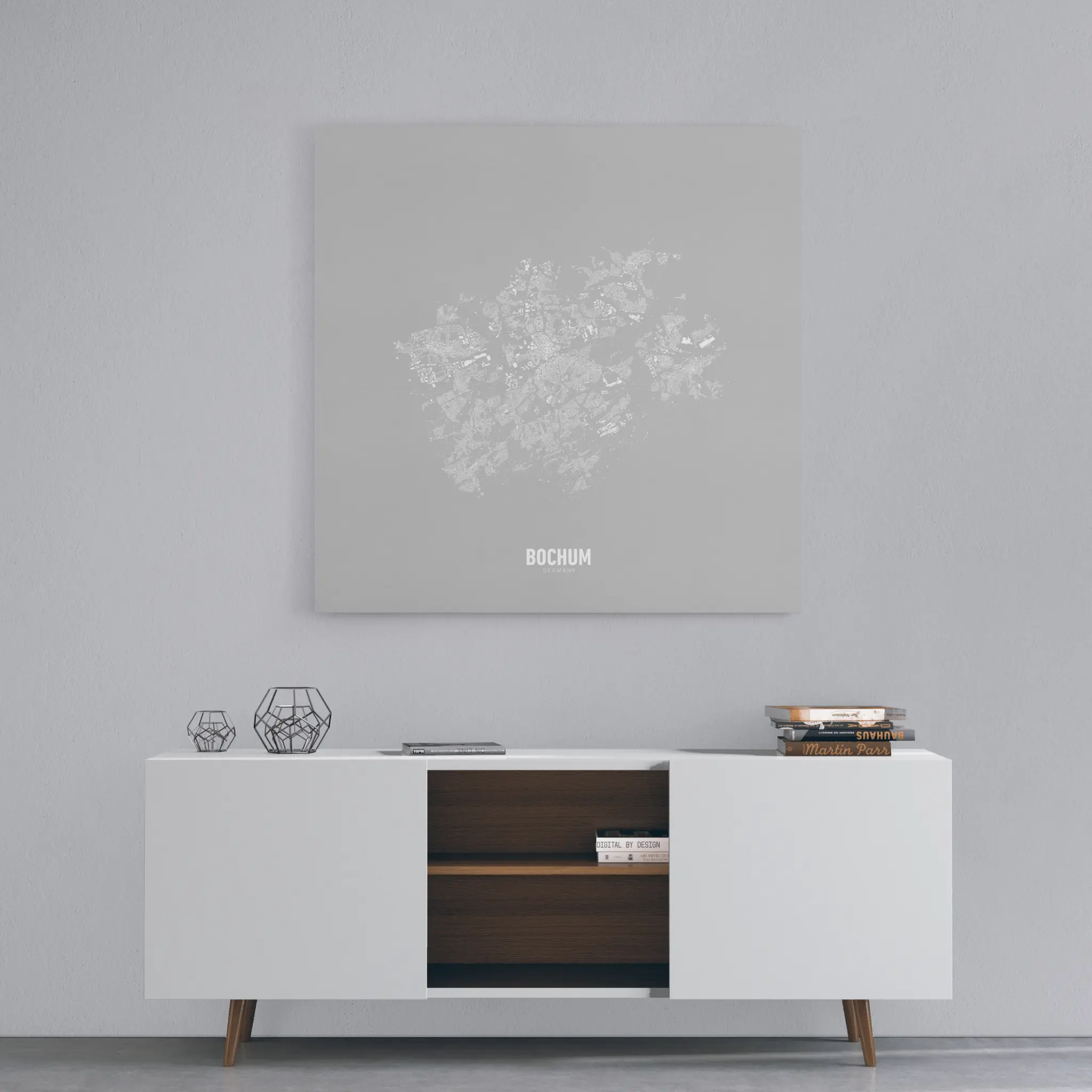 Minimalistischer Stadtplan von Bochum