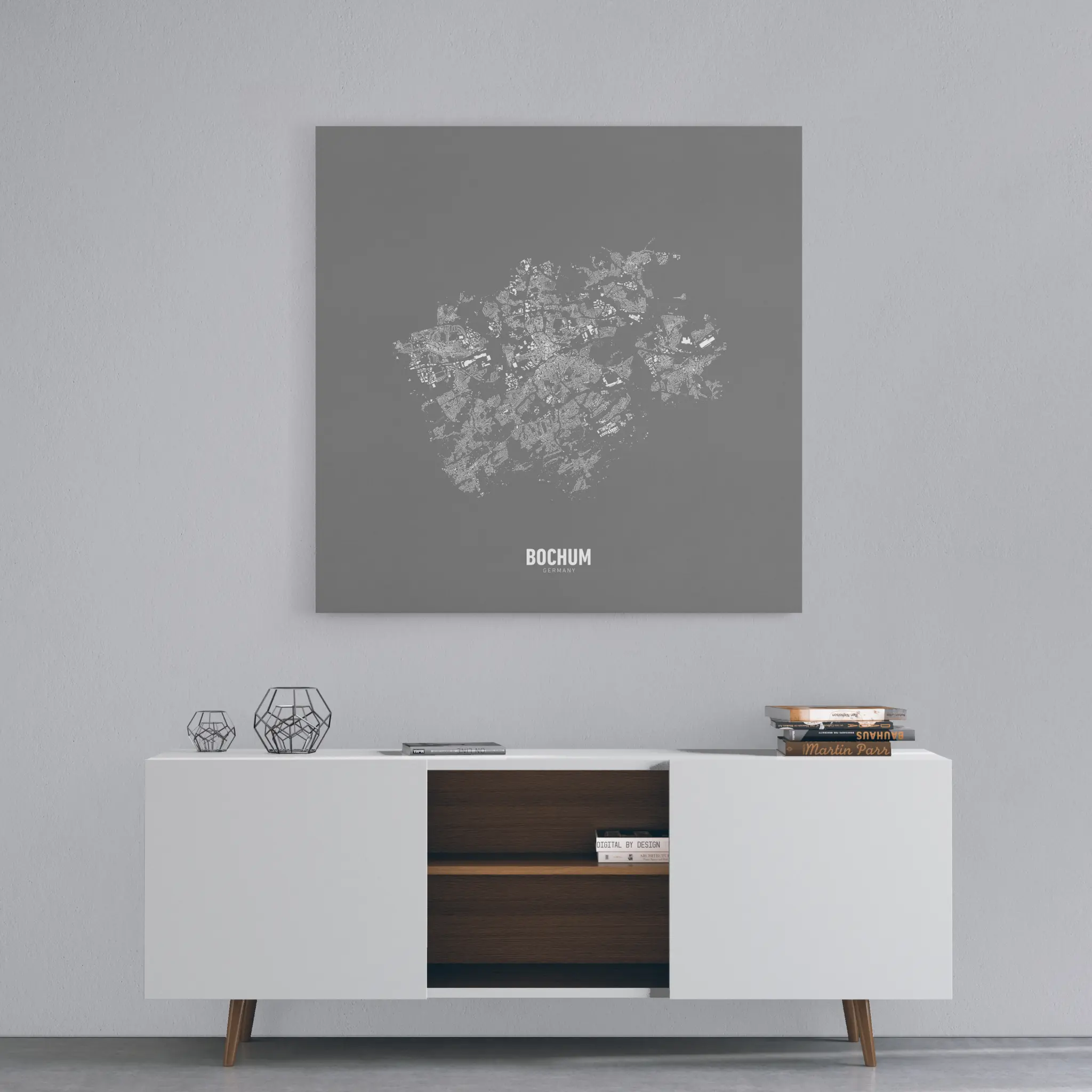 Minimalistischer Stadtplan von Bochum