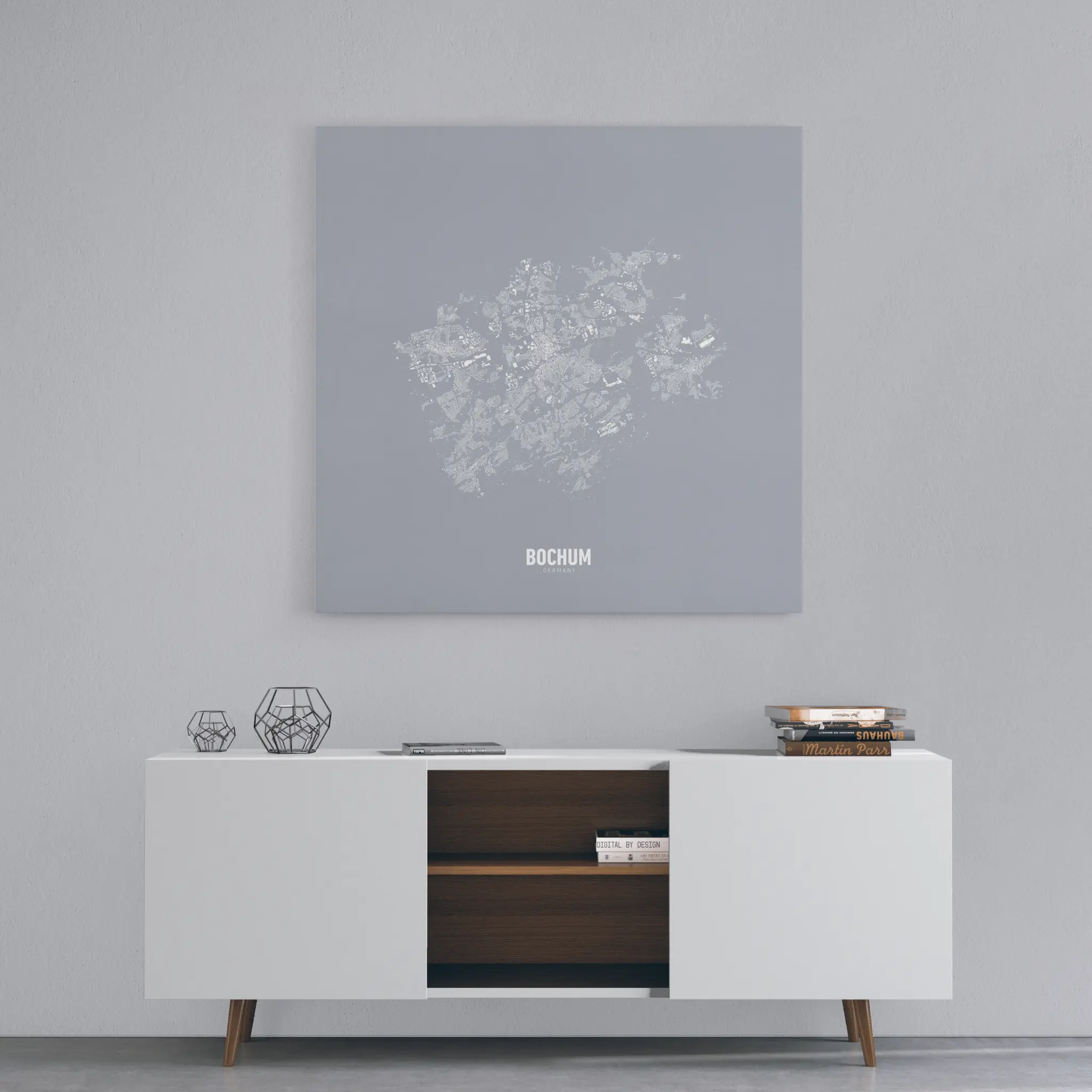 Minimalistischer Stadtplan von Bochum