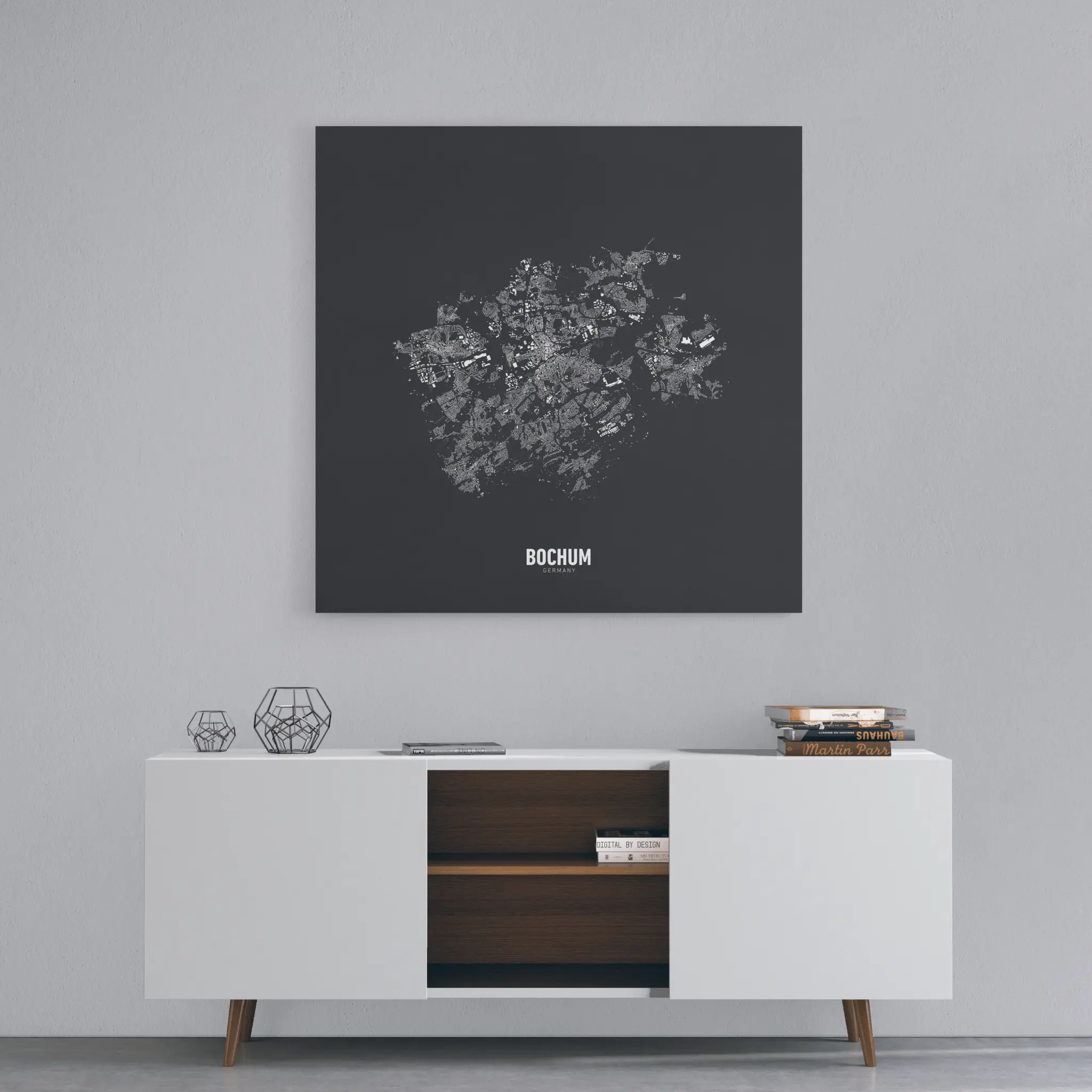 Minimalistischer Stadtplan von Bochum