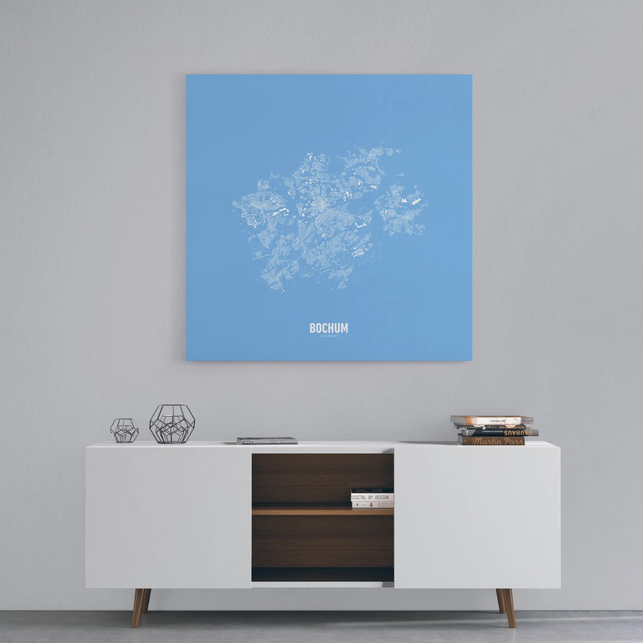 Minimalistischer Stadtplan von Bochum