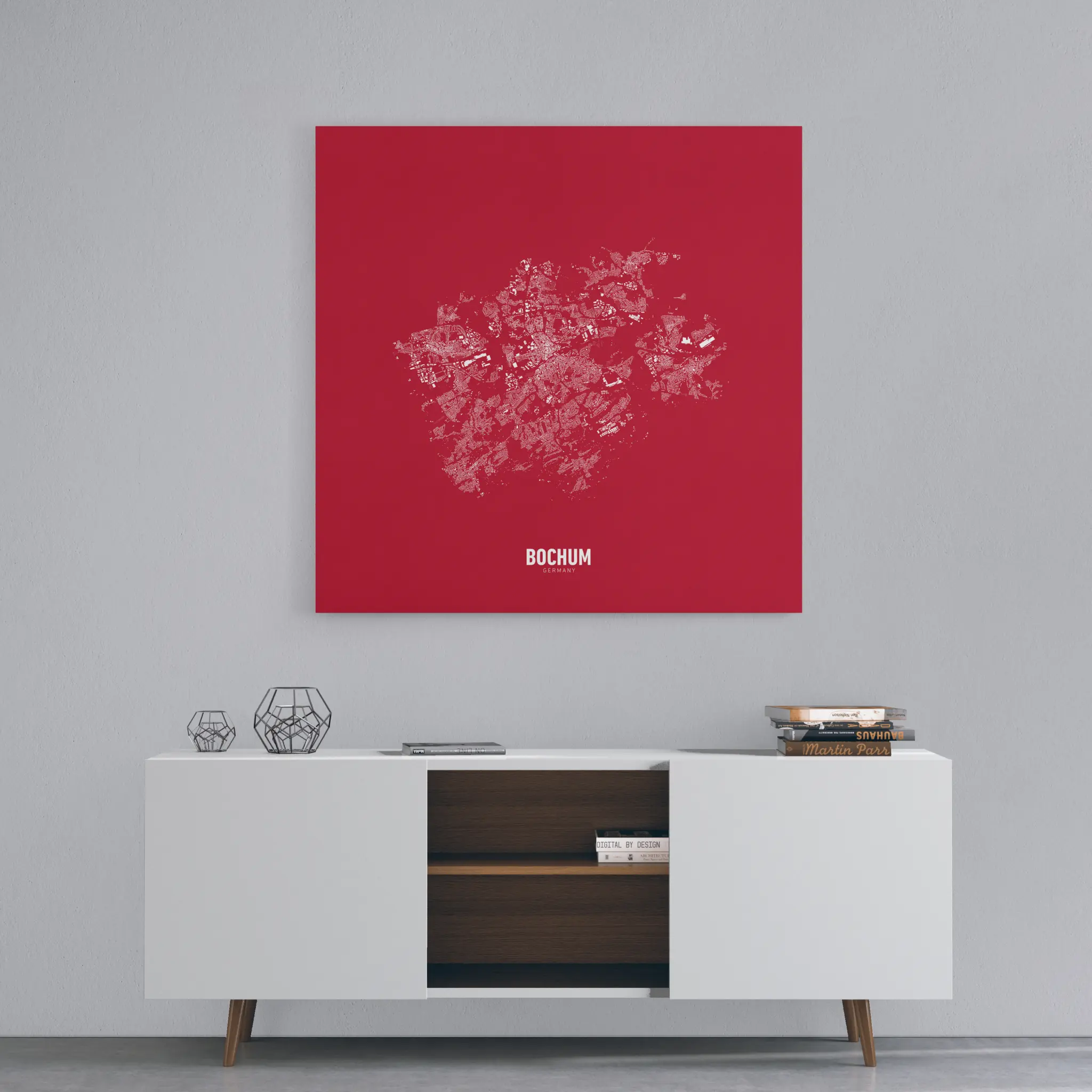 Minimalistischer Stadtplan von Bochum