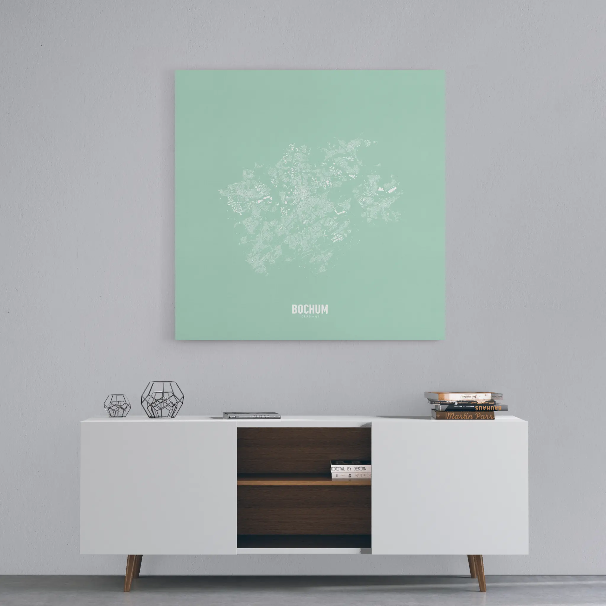 Minimalistischer Stadtplan von Bochum
