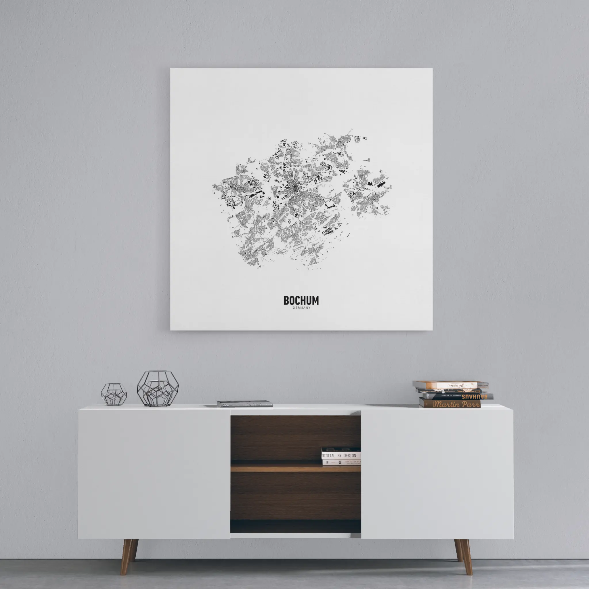 Minimalistischer Stadtplan von Bochum