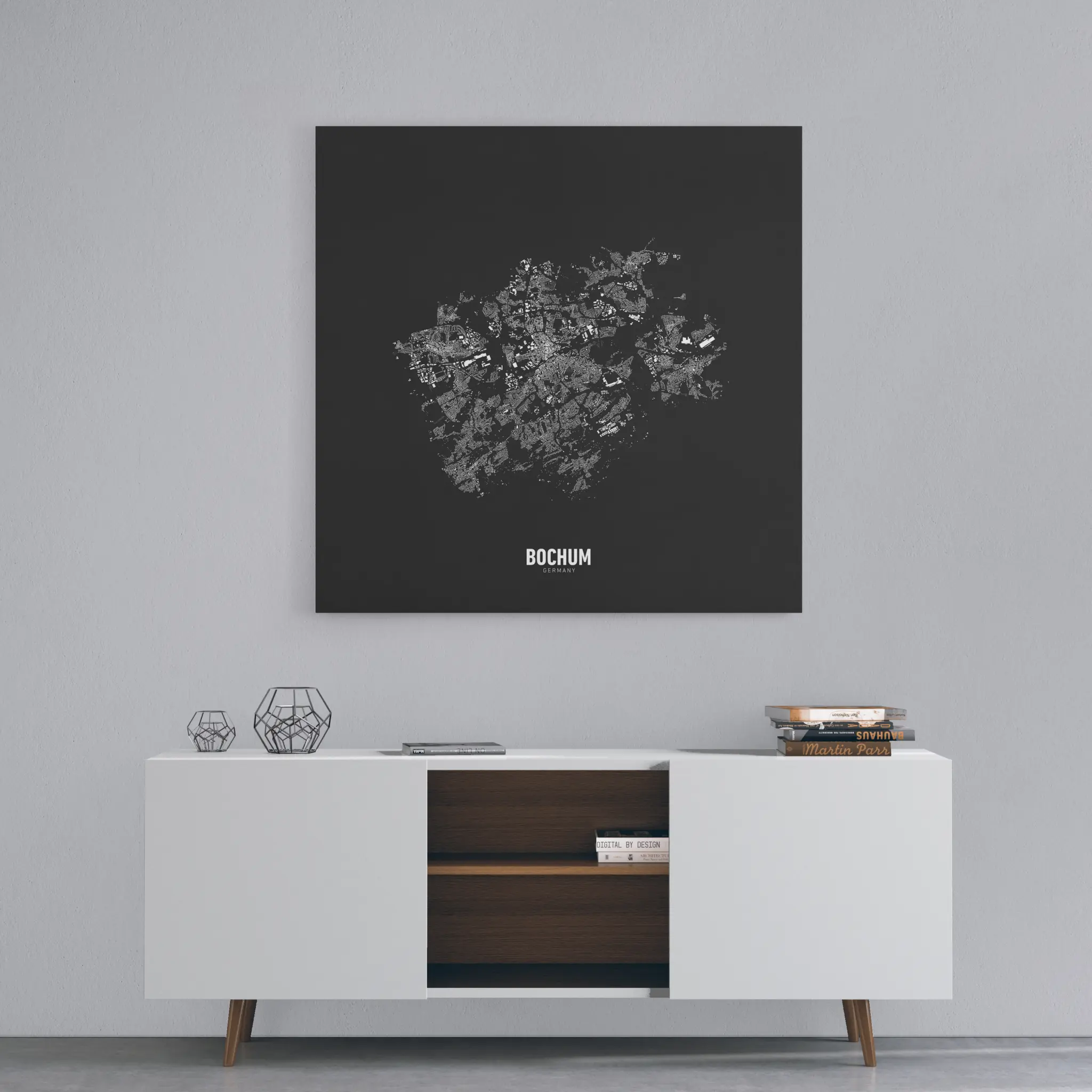 Minimalistischer Stadtplan von Bochum