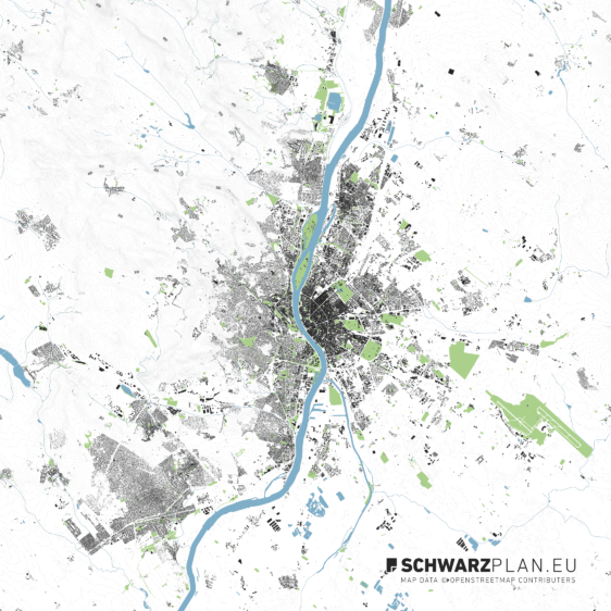 Lageplan von Budapest in Ungarn