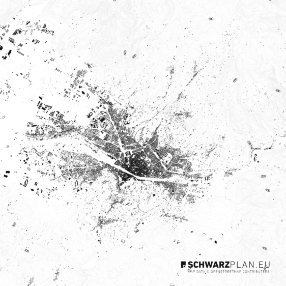 Florenz schwarzplan hoehenlinien