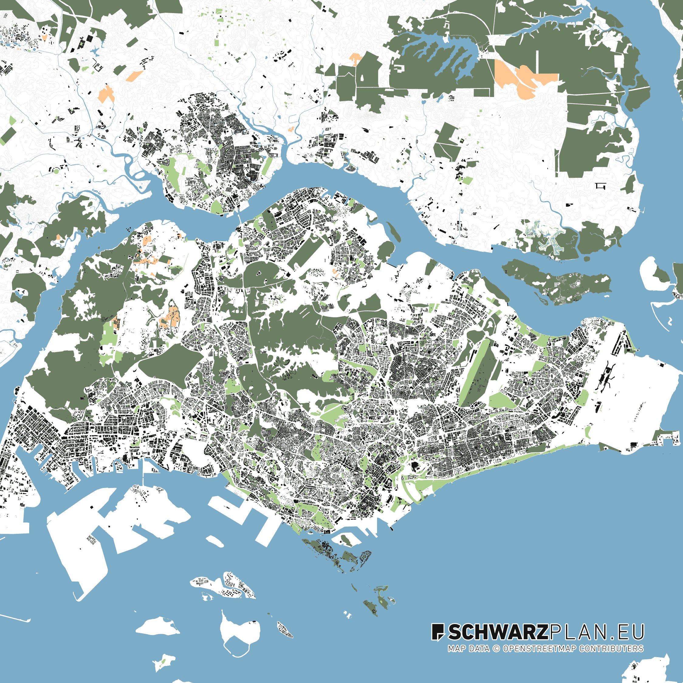 Lageplan von Singapur