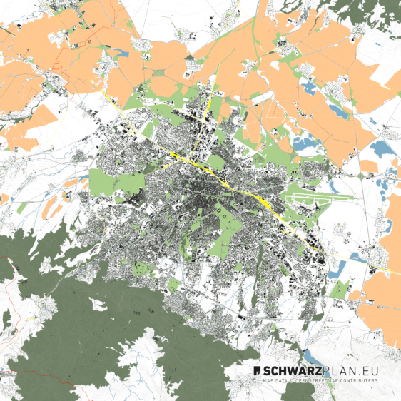 Lageplan von Sofia in Bulgarien